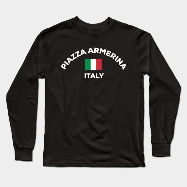 Piazza Armerina Italy Italia Italian Flag City Souvenir Gift Long Sleeve T-Shirt by AnijaF50